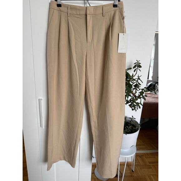 Joie Women's Pleated Tan Wide-Leg High Rise Dress Pants Size 6, NWT - Picture 1 of 5
